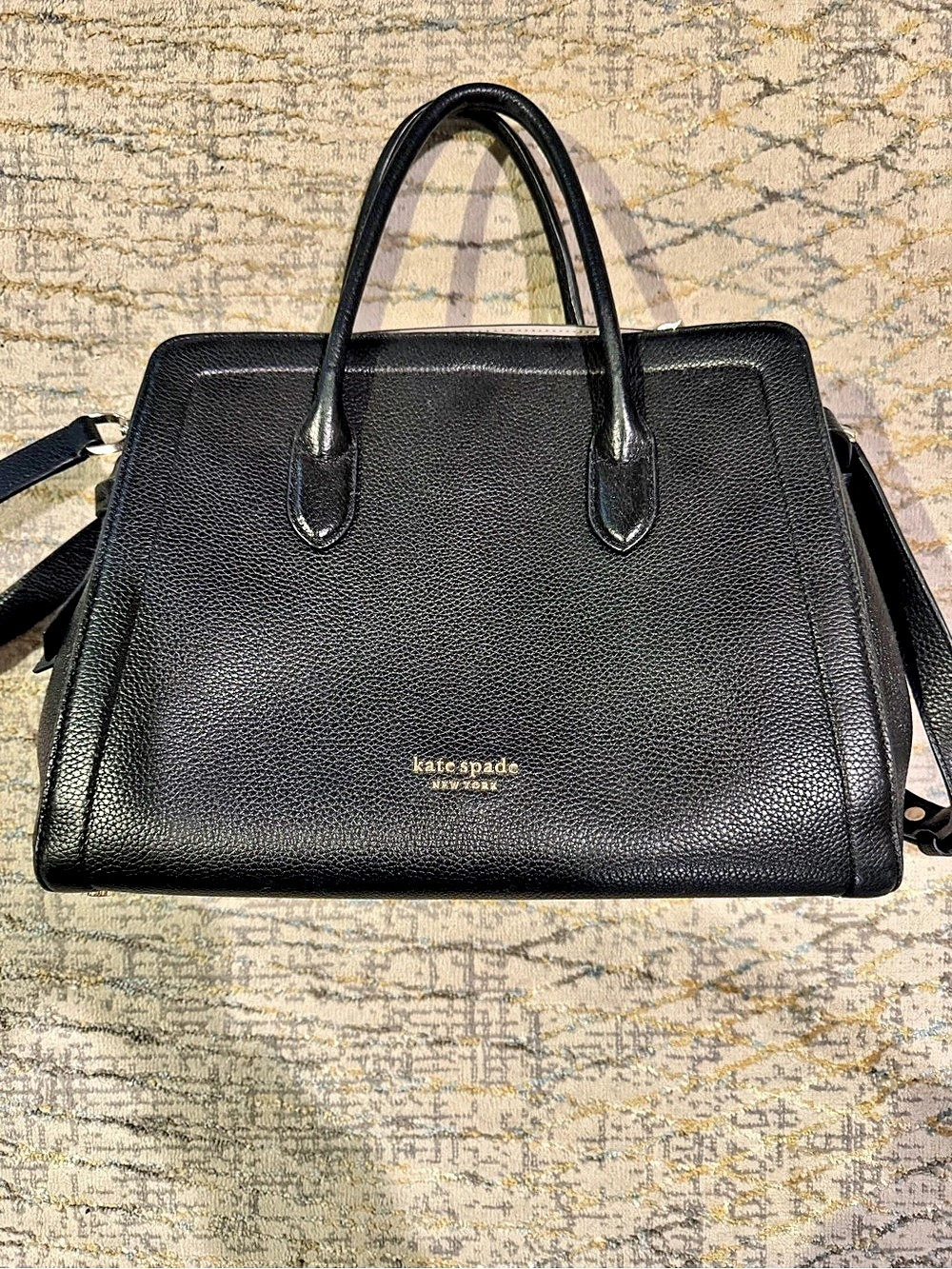 kate spade Leila Medium Triple Compartment Satchel Black